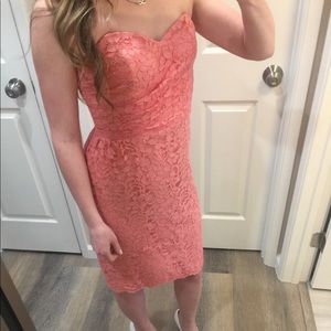 David’s Bridal Strapless All Over Lace Dress Size4